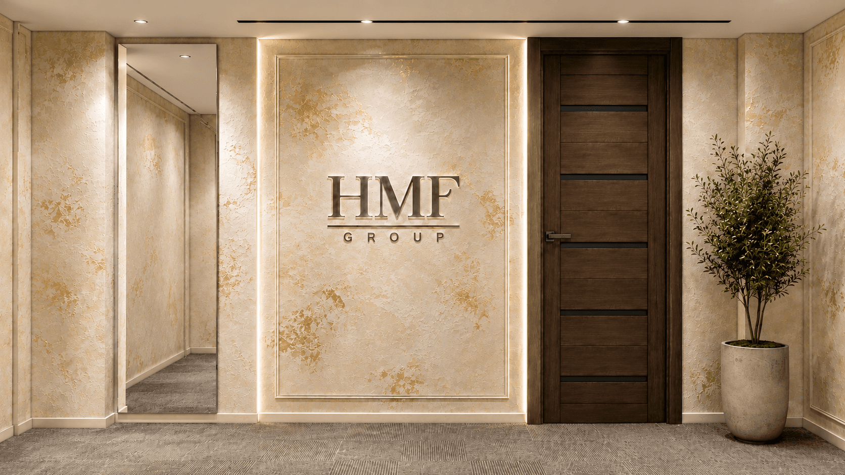 HMF Group ofis giriş alanı.