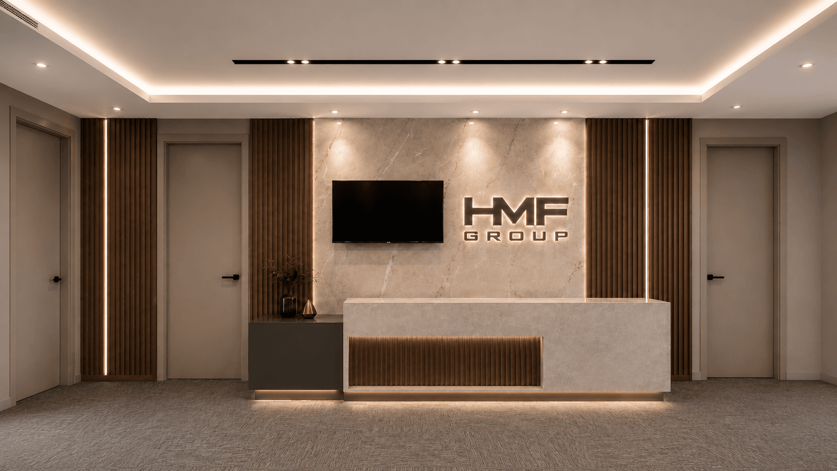 HMF Group Esenyurt ofis resepsiyon alanı.