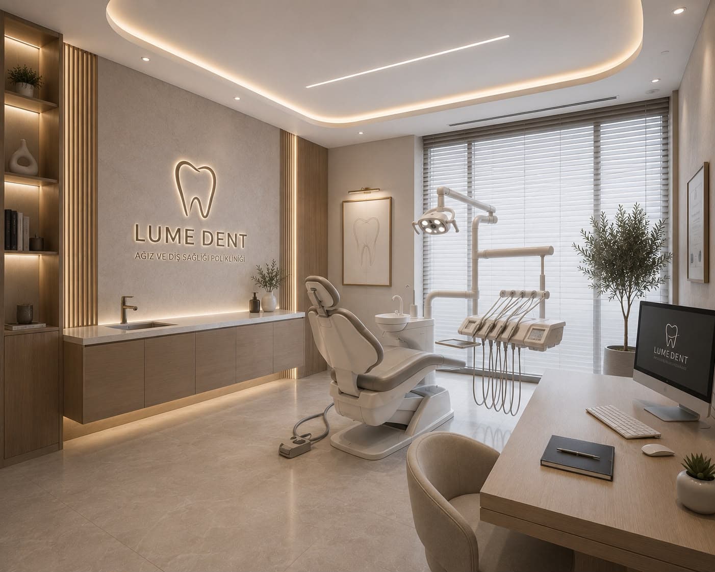 Lume Dent İstanbul diş kliniği iç mimari tasarım görünümü 8.