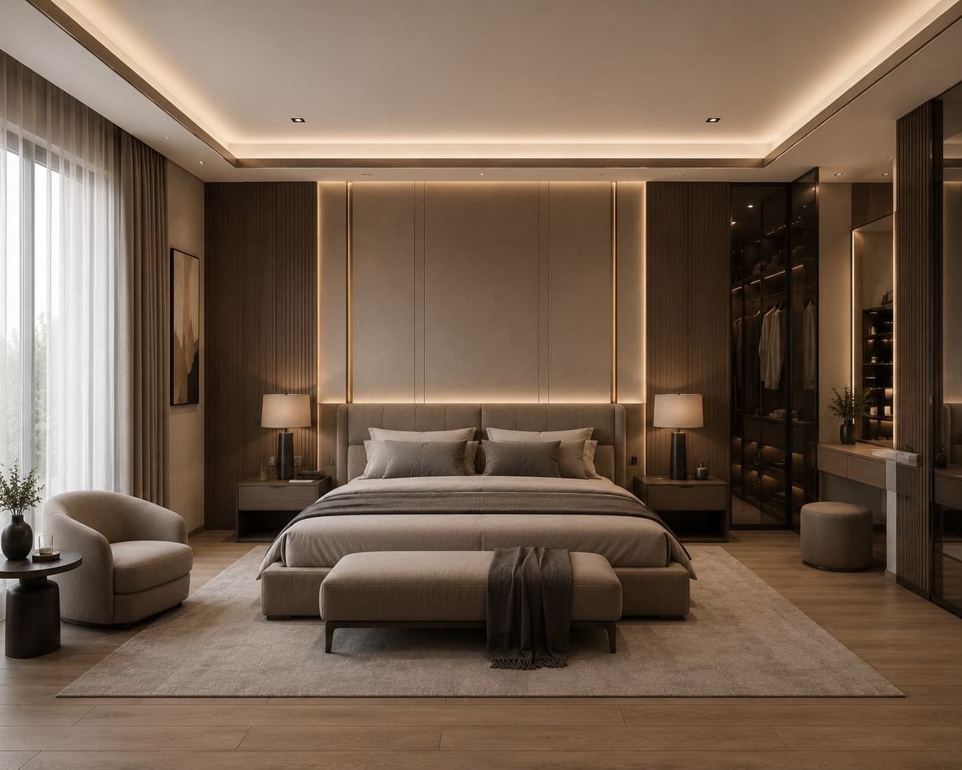 İstanbul Salon ve Yatak konut projesi iç mimari tasarım görünümü 4.